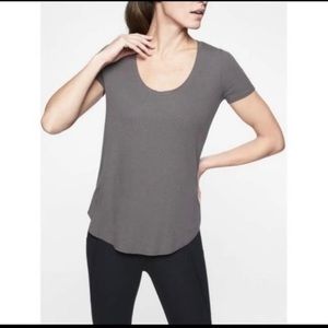 Gray Athleta Revive Ribbed Tee Small